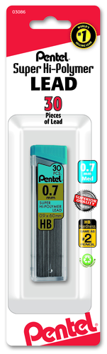 Pentel Super Hi-Polymer Lead Refill - HB Medium 0.7 mm, 30 count-072512030868-LR-105510-1-LR eShop