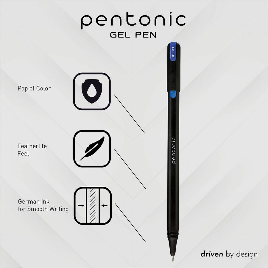 pentonic Gel Pens - Assorted Colors, 12 count-802917195622-LR-362744-4-LR eShop