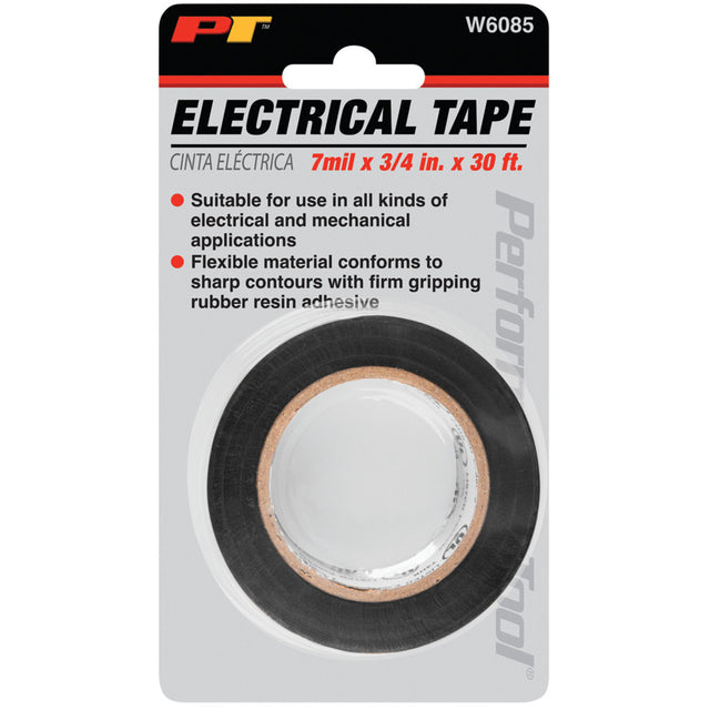 Performance Tool Black Electrical Tape, .75" x 30'-039564153143-LR-357306-1-LR eShop