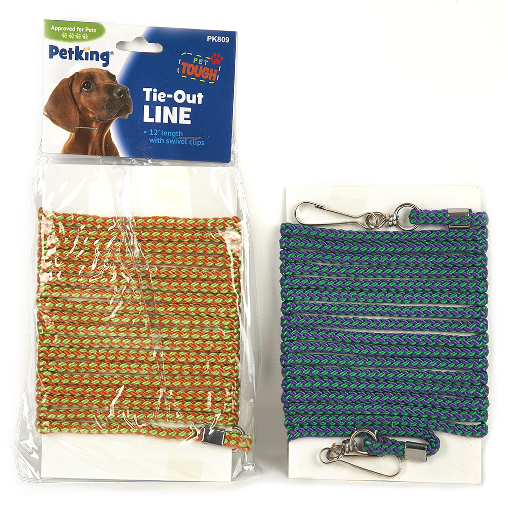 Pet King Tie-Out Line 12 Ft Leash, Assorted-705654008098-LR-302151-1-LR eShop