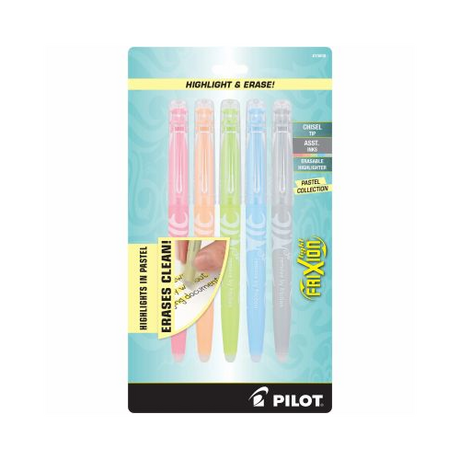 Pilot Frixion Light Pastel Highlighter with Erasable Ink, 5-pk Assorted-072838156587-LR-340641-1-LR eShop