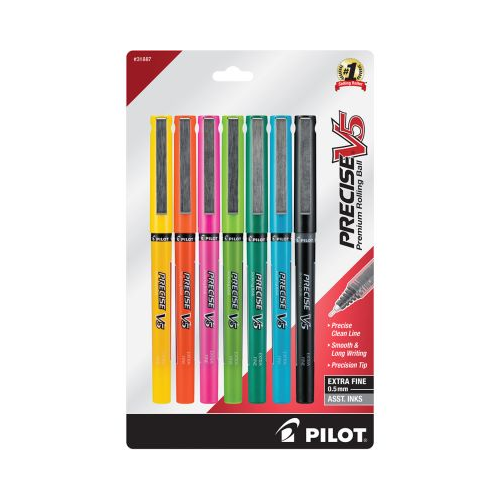 Pilot Precise V5 Rolling Ball Stick Pens, Extra Fine Point (0.5mm), Assorted Colors, 7 Count-072838318879-LR-330931-1-LR eShop