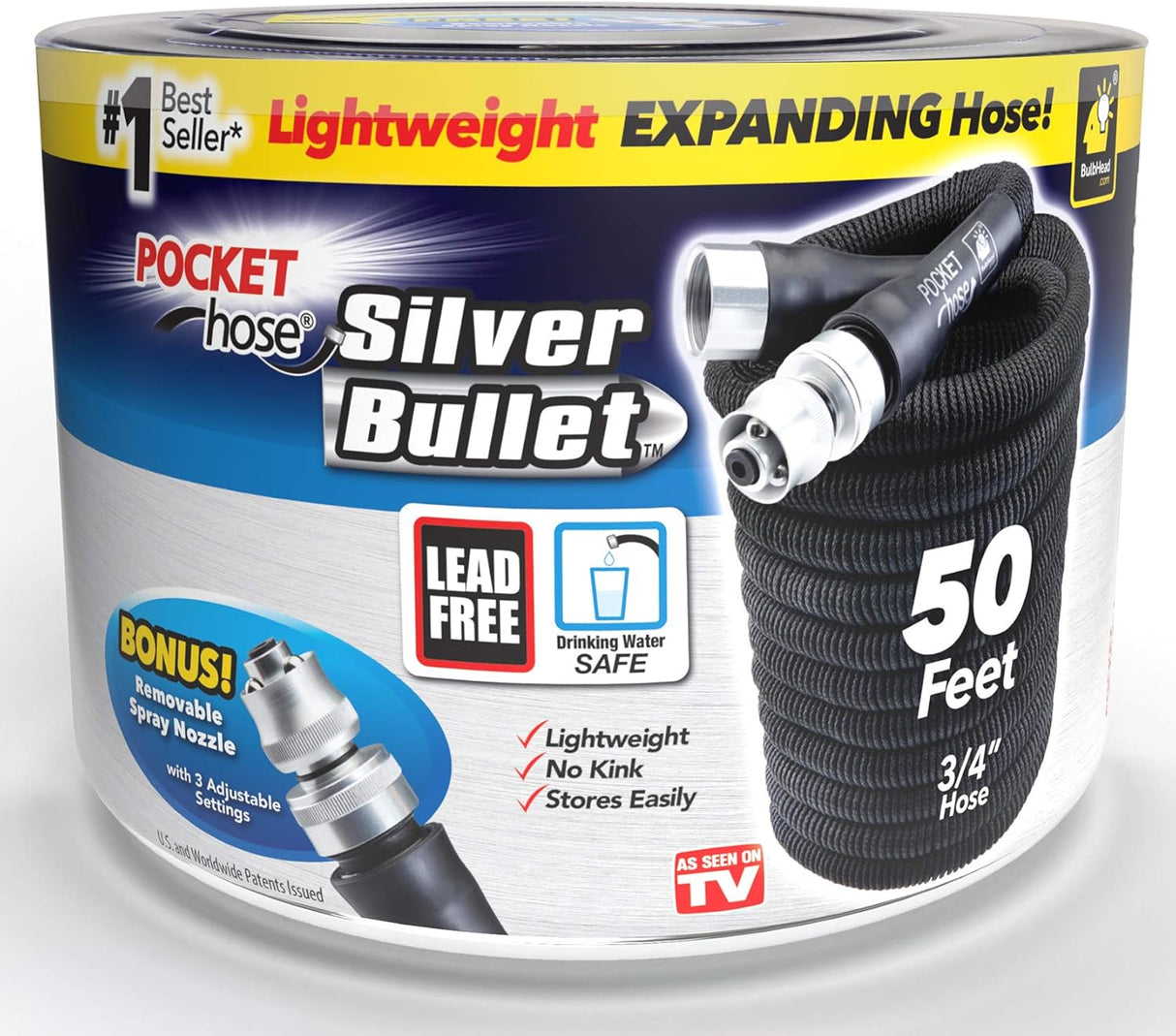 Pocket Hose Silver Bullet Pocket Garden Hose, 50 feet-097298072345-LR-340925-1-LR eShop