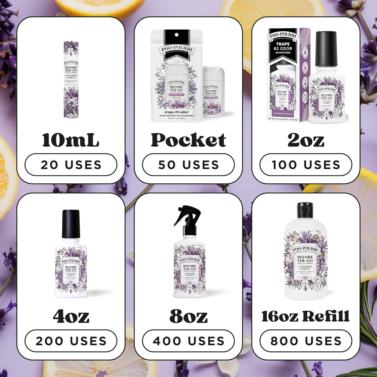 Poo~Pourri Before-You-Go Toilet Spray - Lavender Vanilla, 1 fl oz-848858026267-LR-357175-10-LR eShop