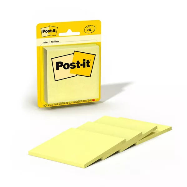 Post-it Sticky Notes 4 Pad Pack, 3" x 3" - Canary Yellow-021200569005-LR-110959-3-LR eShop