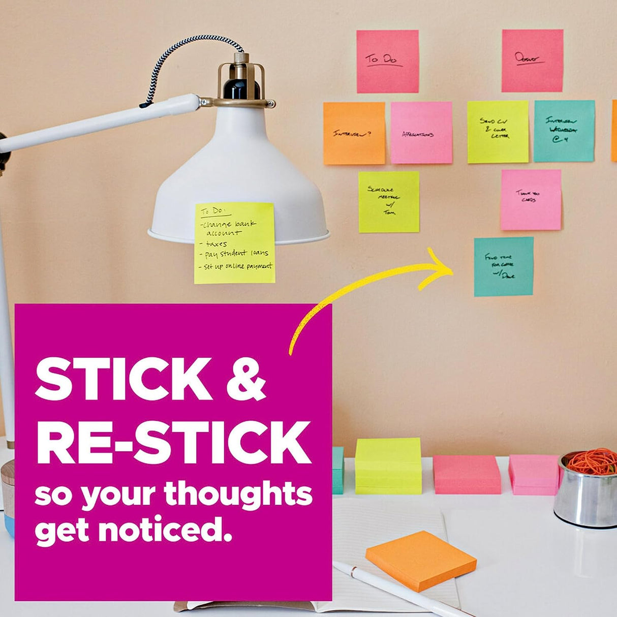 Post-it Super Sticky Notes Single Lined Pad - Energy Boost Collection, 4" x 4"-021200468551-LR-300779-5-LR eShop