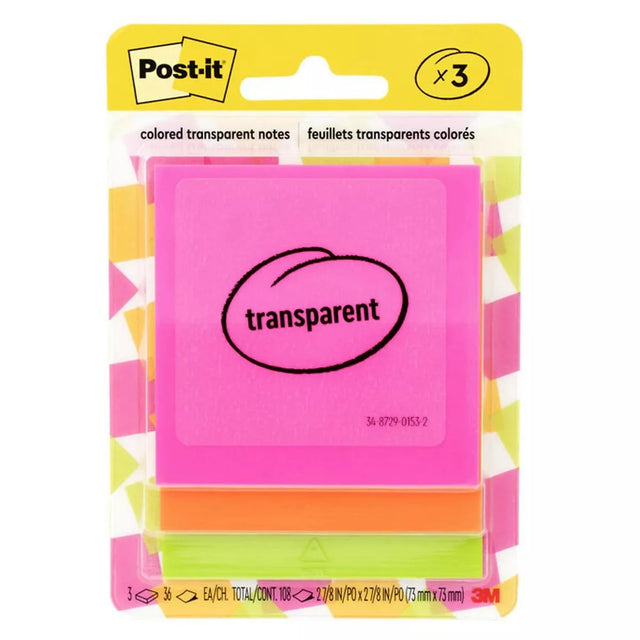 Post-it Transparent Notes, Bright Colors - 108 sheets-076308414399-LR-355420-1-LR eShop