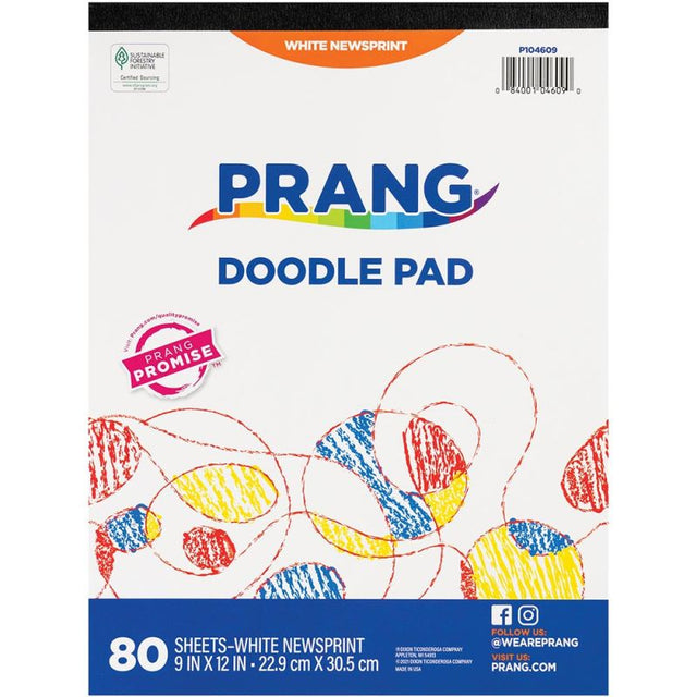 PRANG Doodle Paper Pad, 80 Sheets - White, 9" x 12"-084001046090-LR-33027-1-LR eShop