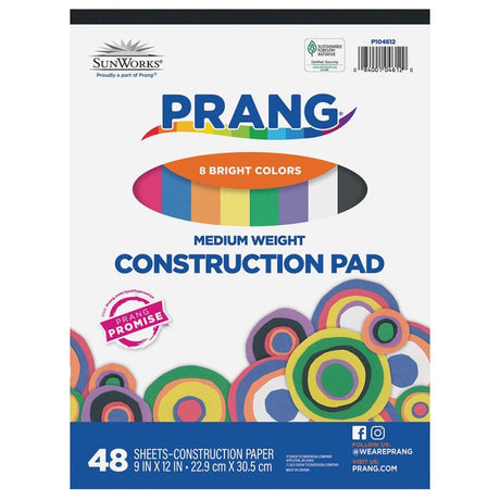 PRANG Medium Weight Construction Paper Pad, 48 sheets - 8 Assorted Colors, 9" x 12"-084001046120-LR-22442-1-LR eShop