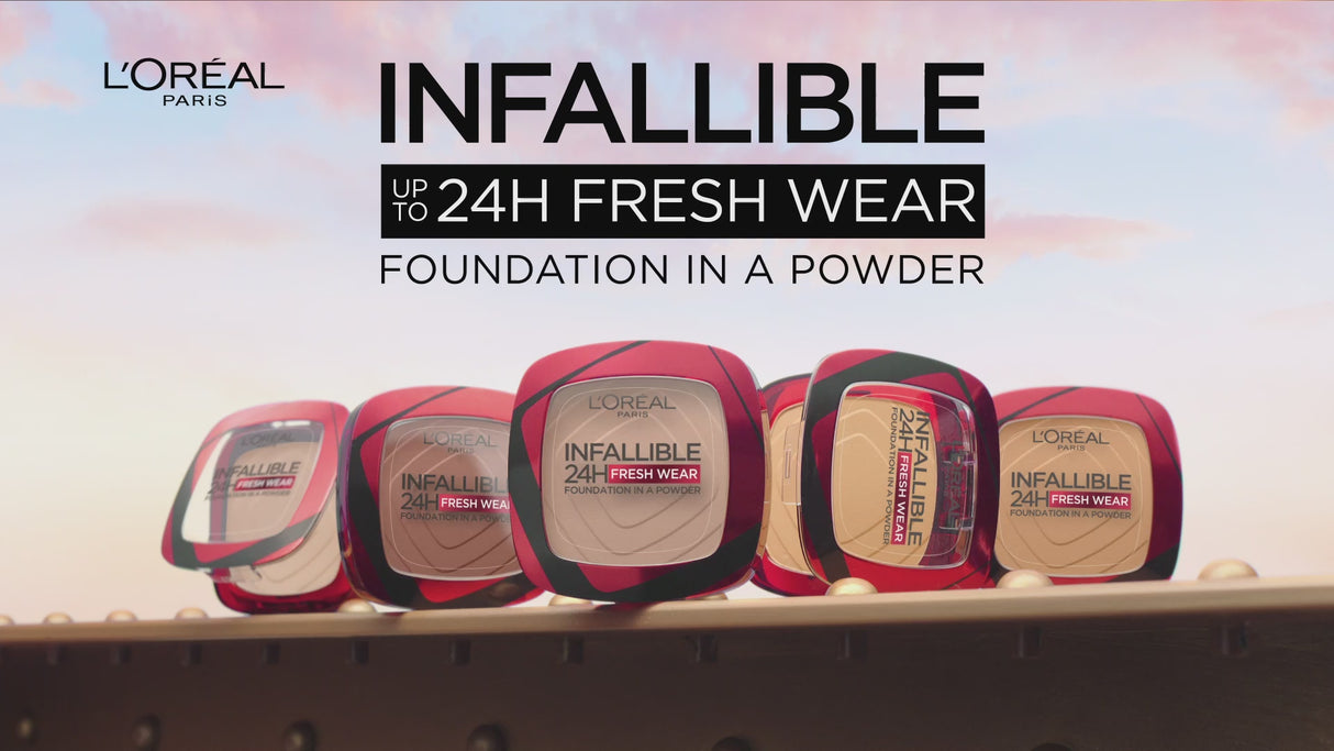 L'ORÉAL PARIS Infallible Up to 24H Fresh Wear Foundation in a Powder, matte finish, 330 Hazelnut, 0.31 oz.