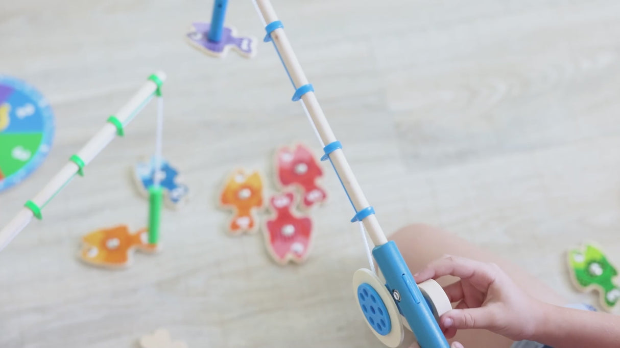 Melissa & Doug Catch & Count Wooden Fishing Game with 2 Magnetic Rods