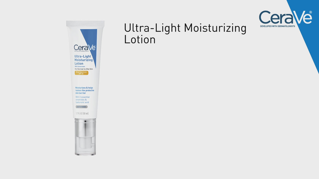 CeraVe Ultra-Light Face Lotion Moisturizer with SPF 30, 1.7 oz