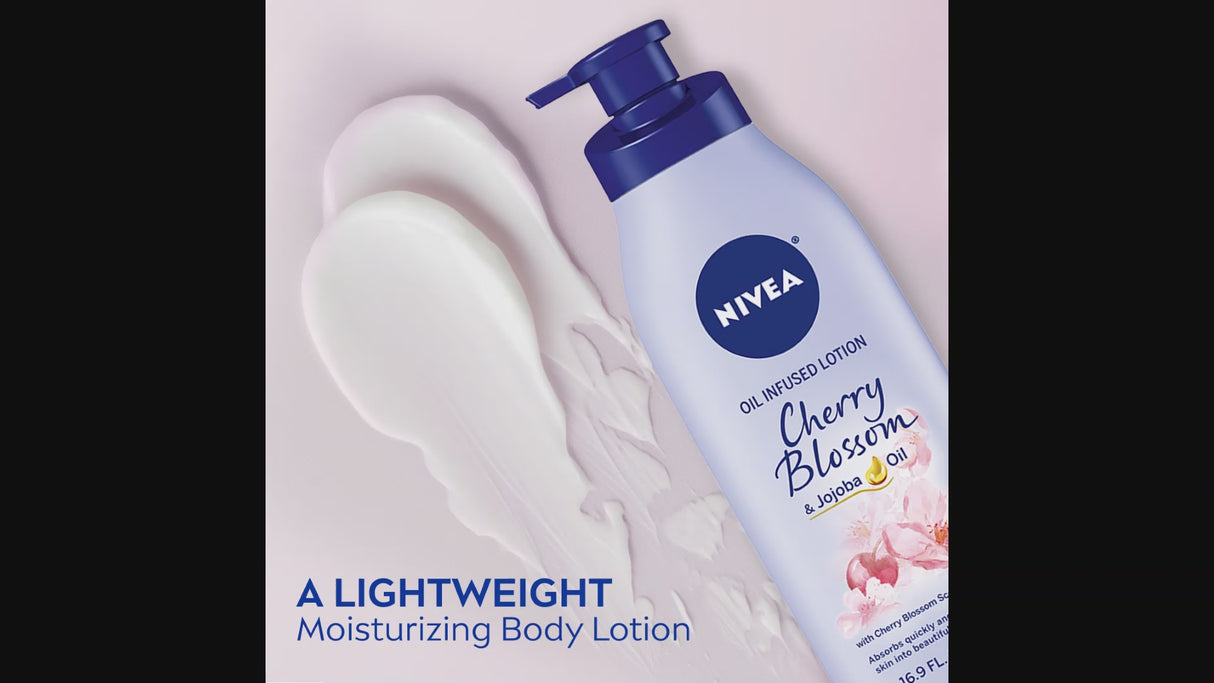 NIVEA Oil Infused Body Lotion with Cherry Blossom and Jojoba Oil, 16.9 oz