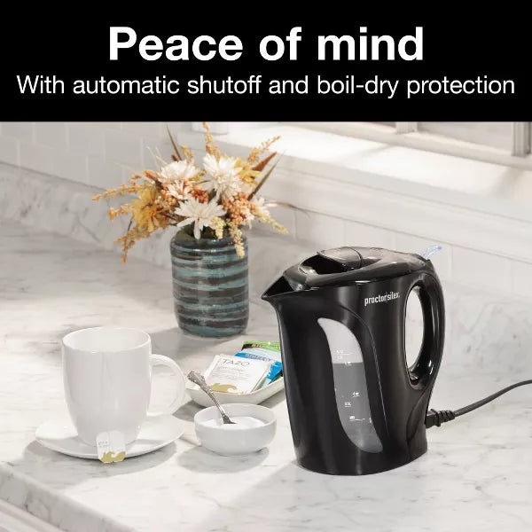 Proctor Silex Electric Water & Tea Kettle - Black, 1 Liter-022333944271-LR-350845-4-LR eShop