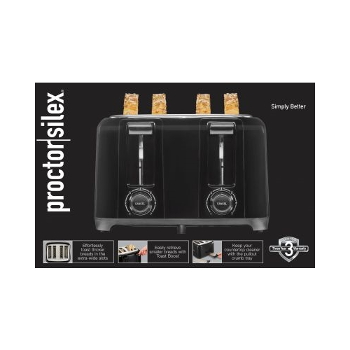 Proctor Silex Four Slice Toaster - Black-022333242155-LR-350844-1-LR eShop