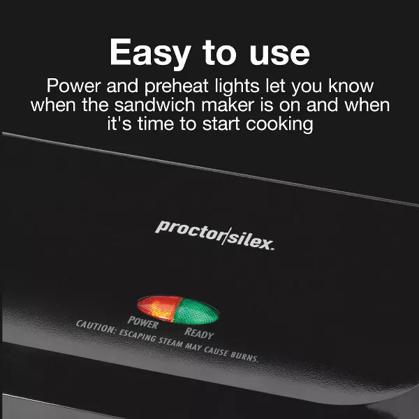 Proctor Silex Indoor Nonstick Metal Panini Grill - Black-022333254400-LR-350834-10-LR eShop
