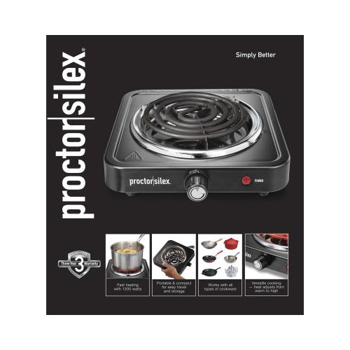 Proctor Silex Single Burner Metal Hot Plate - Black-022333341056-LR-344055-1-LR eShop