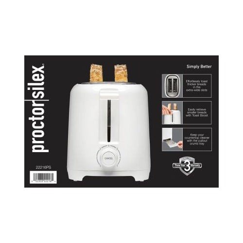 Proctor Silex Wide-Slot 2-Slice Toaster - White-022333222164-LR-350842-1-LR eShop