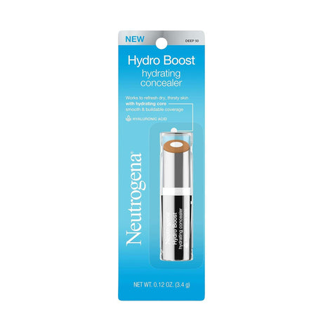 Neutrogena Hydro Boost Hydrating Concealer Stick, 50 Deep, 0.12 Oz