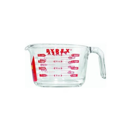 Pyrex 4 Cup (32 Oz) Glass Measuring Cup, Clear/Red-071160010765-LR-222242-1-LR eShop