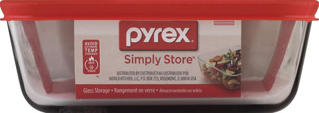 Pyrex Simply Store 6 Cups Clear Food Storage Container With Lid - Red-071160032842-LR-241522-1-LR eShop