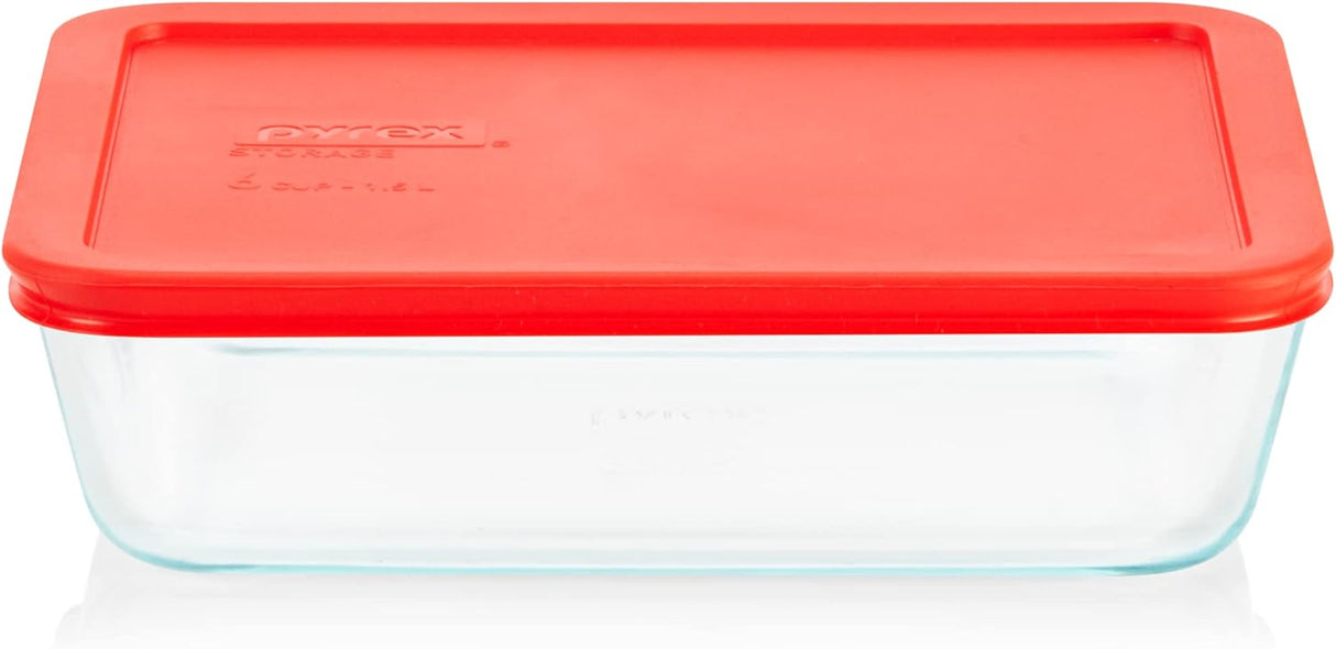 Pyrex Simply Store 6 Cups Clear Food Storage Container With Lid - Red-071160032842-LR-241522-4-LR eShop