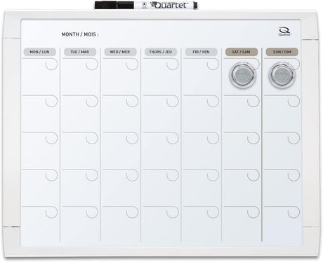 Quartet Magnetic Calendar Whiteboard with Frame, 11" x 14"-034138038710-LR-187100-2-LR eShop