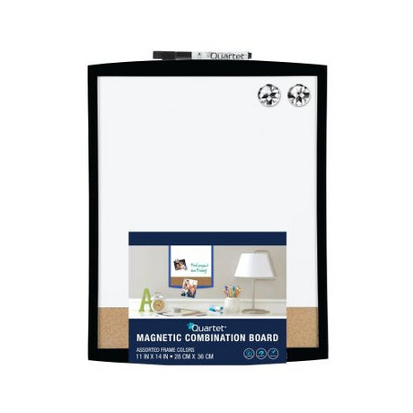 Quartet Magnetic Combination Board, Dry-Erase & Cork, 11" x 14", Curved Frame-034138639733-LR-340698-1-LR eShop