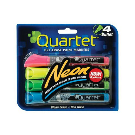 Quartet Neon Dry-Erase Markers Bullet Tip Assorted Colors -4 Pk-034138795514-LR-335938-1-LR eShop