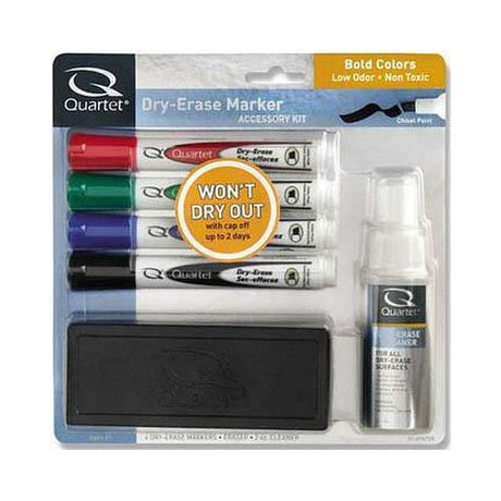 Quartet Standard Chisel Tip Dry-Erase Markers Accessory Kit, Assorted Colors, 4 Pack-026426659677-LR-186993-1-LR eShop