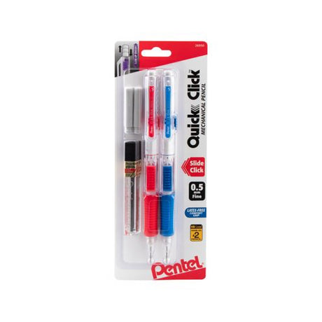 QUICK CLICK Mechanical Pencil (0.5mm) with Lead and (2) Eraser Refills, 2-Pk-072512269503-LR-325285-1-LR eShop