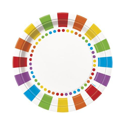 RAINBOW BDAY 9IN PLATES 8CT-011179471157-LR-307182-1-LR eShop