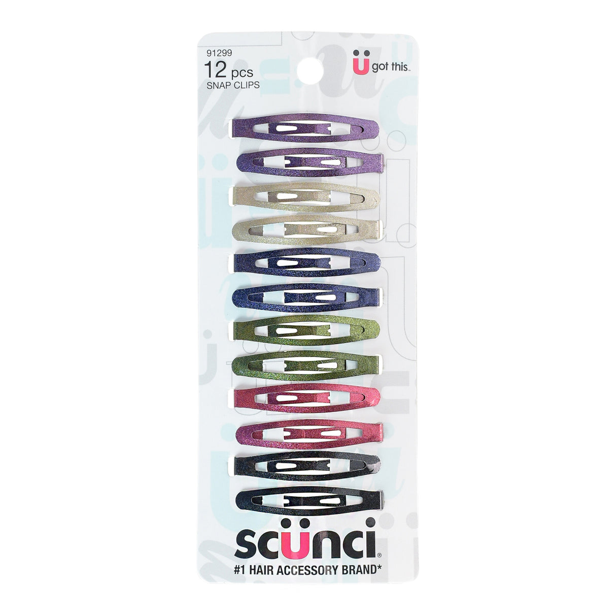 Scünci 4.5cm Clippies Ren Size Assorted, 12 CT