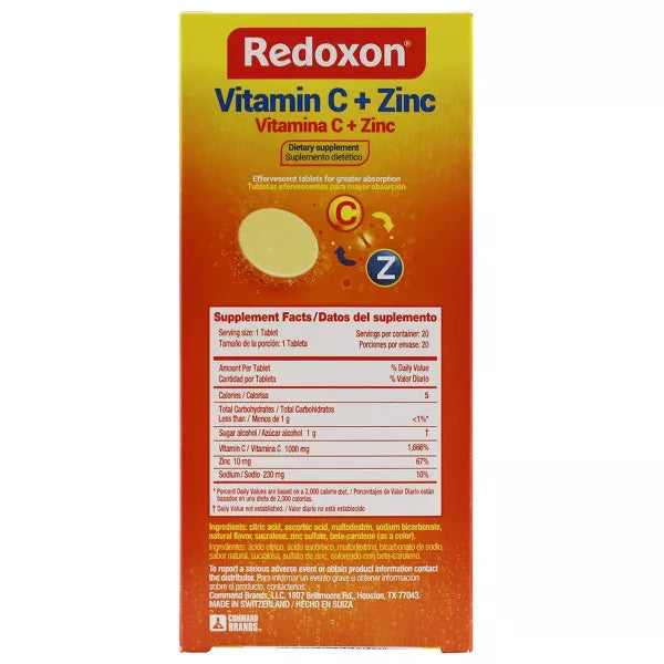 Redoxon Vitamin C + Zinc Tablets - Orange, 20ct-894162000707-LR-355679-2-LR eShop