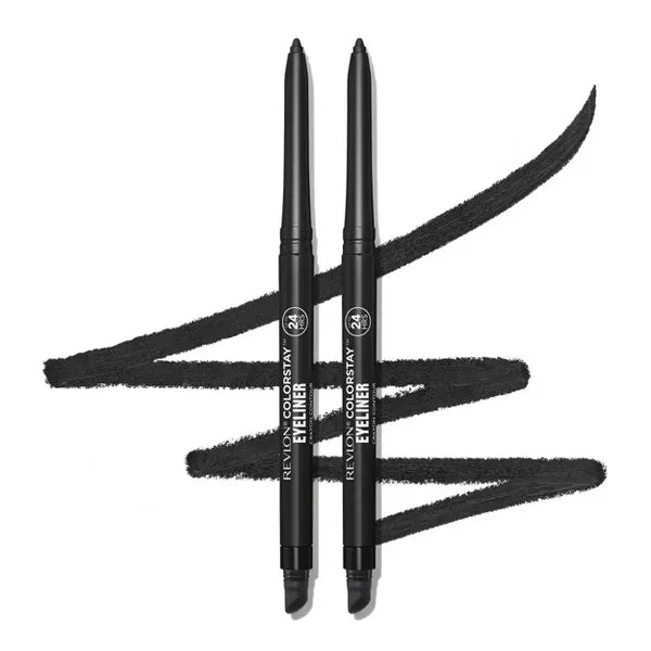 REVLON ColorStay Pencil Waterproof Eyeliner With Built-In Sharpener - 201 Black, 2 count-309977809013-LR-360591-3-LR eShop