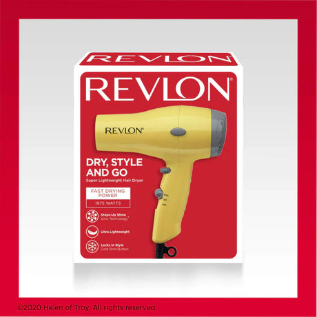 REVLON Compact Hair Dryer - Yellow, 1875 Watts-0761318052609-LR-355582-2-LR eShop