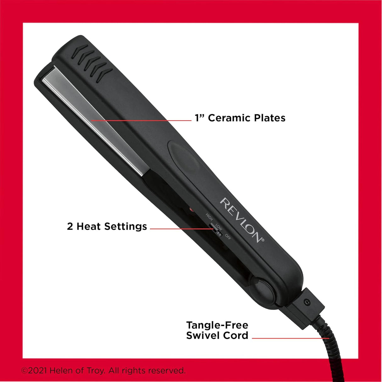 REVLON Smooth & Straight Ceramic Flat Iron, 1"-761318020431-LR-246031-5-LR eShop