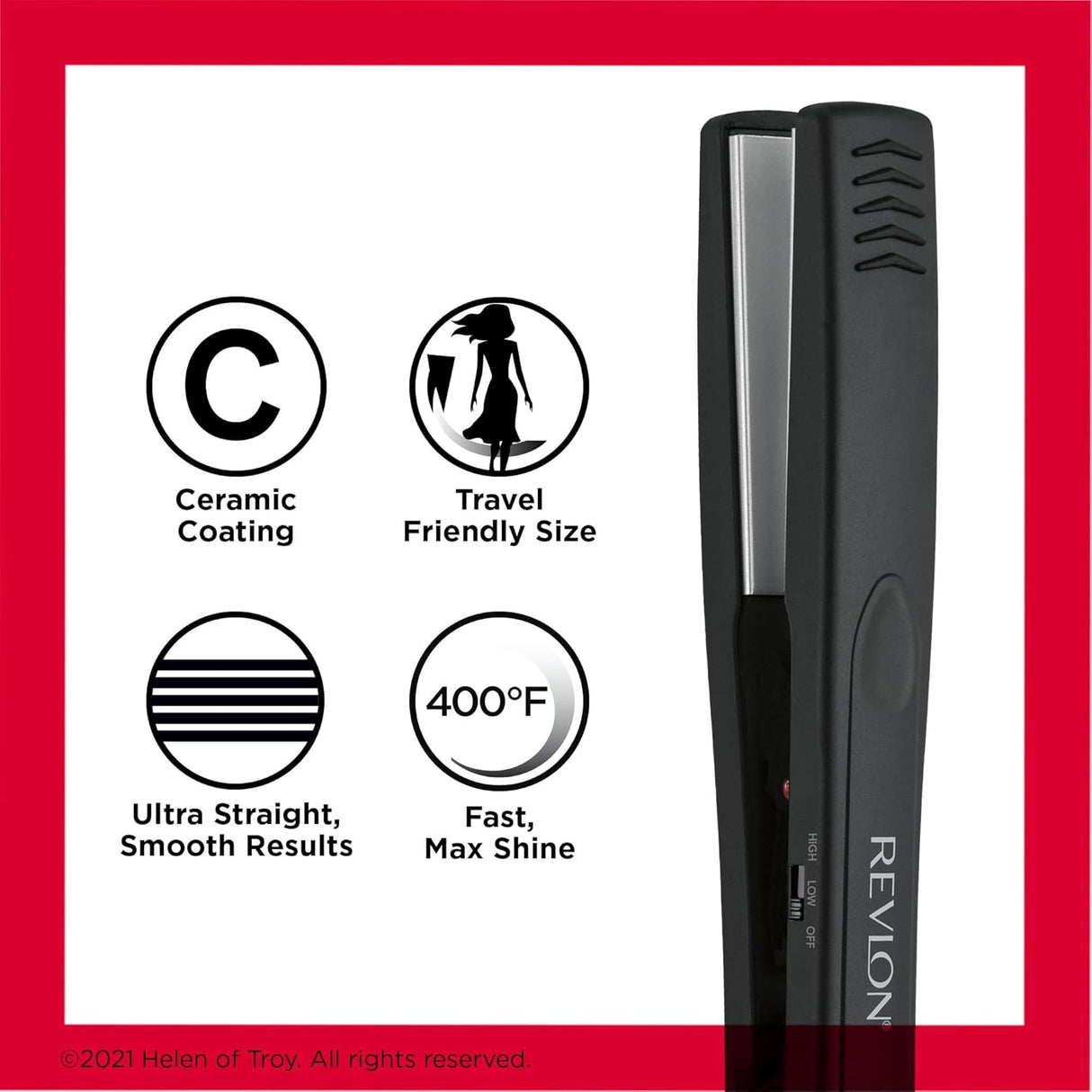 REVLON Smooth & Straight Ceramic Flat Iron, 1"-761318020431-LR-246031-6-LR eShop