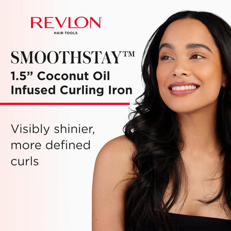 REVLON SmoothStay Coconut Oil Infused Hair Curling Iron, 1.5"-761318011910-LR-361504-2-LR eShop