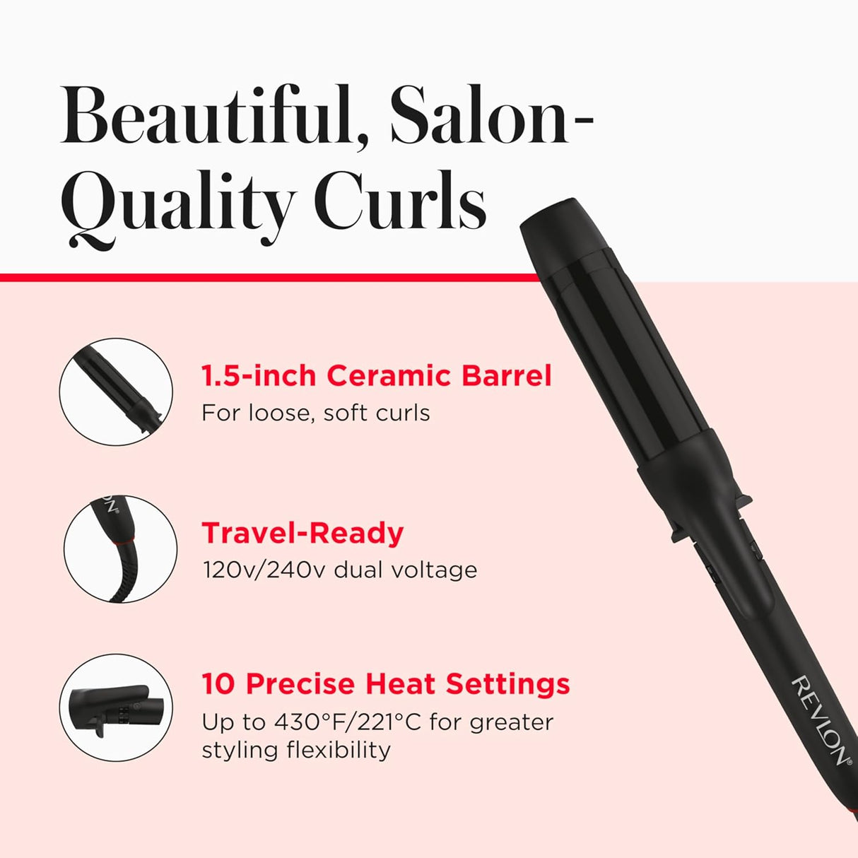 REVLON SmoothStay Coconut Oil Infused Hair Curling Iron, 1.5"-761318011910-LR-361504-5-LR eShop