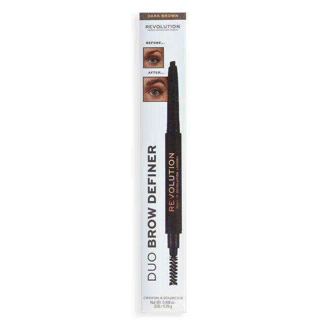 REVOLUTION Duo Brow Definer Pencil - Dark Brown, 0.008 oz-5057566708326-LR-361904-1-LR eShop