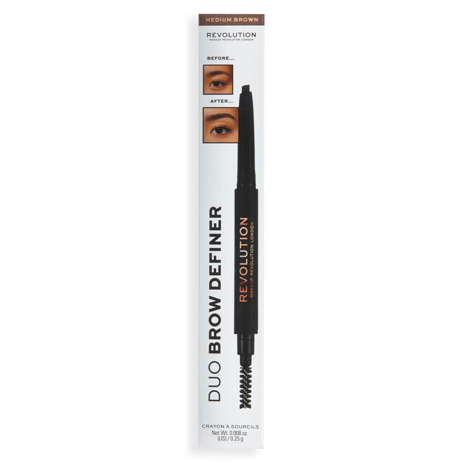 REVOLUTION Duo Brow Definer Pencil - Medium Brown, 0.008 oz-5057566708302-LR-361902-1-LR eShop