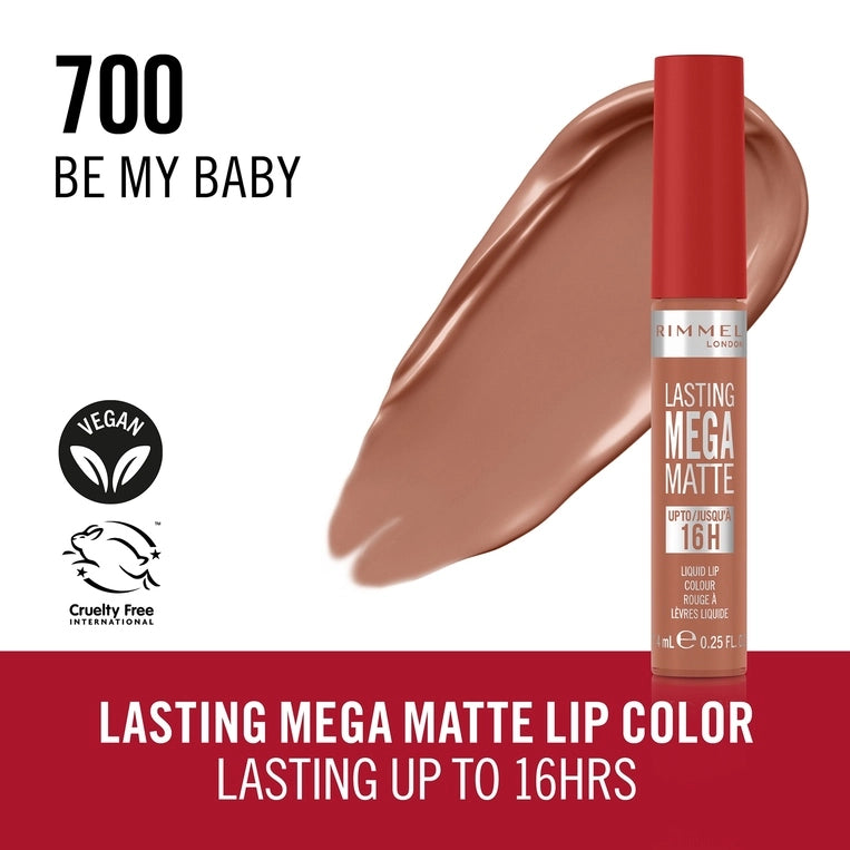 Rimmel London Lasting Mega Matte Liquid Lipstick - 700 Be My Baby-3616306162976-LR-356463-3-LR eShop