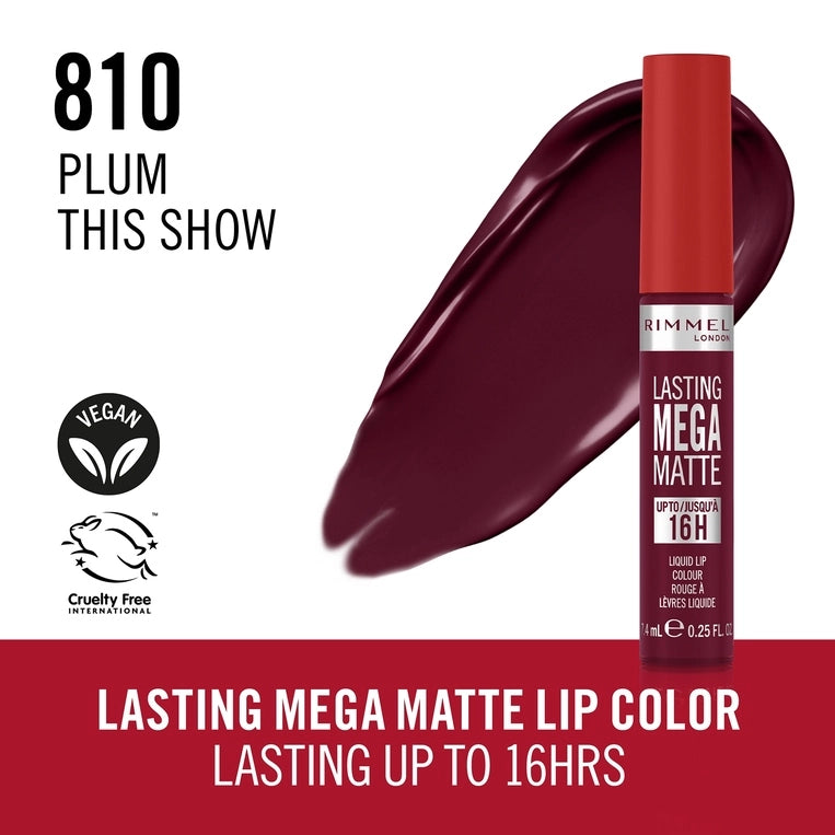 Rimmel London Lasting Mega Matte Liquid Lipstick - 810 Plum This Show-3616306163058-LR-356470-3-LR eShop