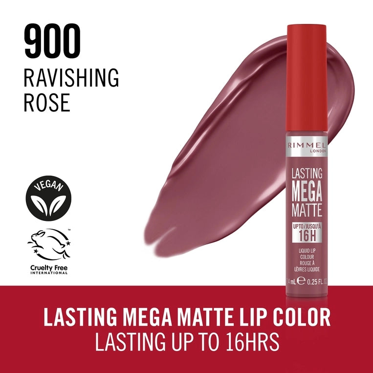 Rimmel London Lasting Mega Matte Liquid Lipstick - 900 Ravishing Rose-3616306163119-LR-356476-3-LR eShop