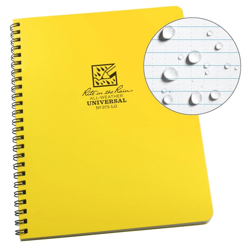 Rite in the Rain Weatherproof Side Spiral Notebook, 4.625" X 7" - Yellow-632281373117-LR-324516-2-LR eShop