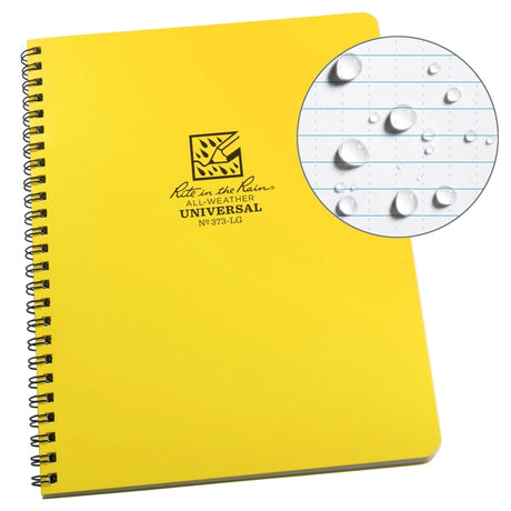 Rite in the Rain Weatherproof Side Spiral Notebook, 4.625" X 7" - Yellow-632281373117-LR-324516-2-LR eShop