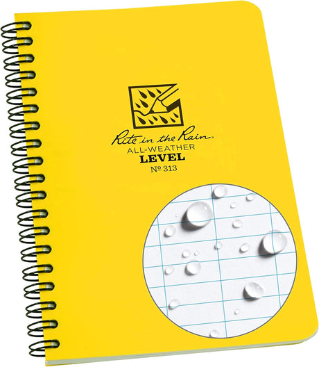 Rite in the Rain Weatherproof Side Spiral Notebook - Level Pattern, 4.625" x 7",-632281313113-LR-324511-2-LR eShop