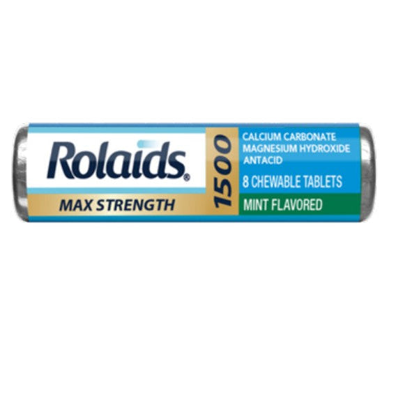Rolaids Max Strength 1500aca Antacid Chewable Tablet - Mint Flavor, 8 count roll-720112005204-LR-363099-1-LR eShop