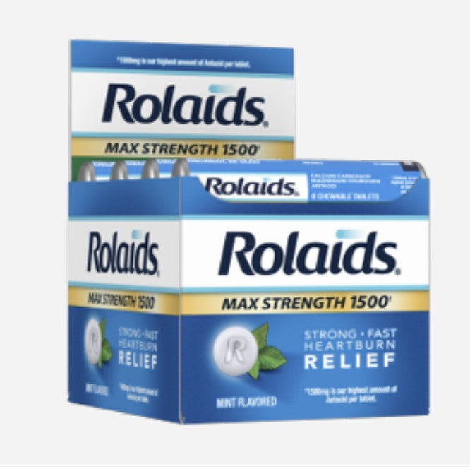 Rolaids Max Strength 1500aca Antacid Chewable Tablet - Mint Flavor, 8 count roll-720112005204-LR-363099-2-LR eShop